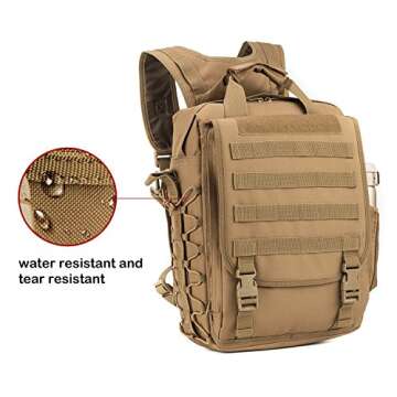 ARMYCAMO Multifunction Tactical Assault Pack 15.6 Inch Laptop Backpack Computer and Tablet Shoulder Bag Carrying Case