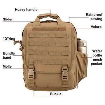 ARMYCAMO Tactical Backpack - Multifunctional 15.6 Inch Laptop Carrying Case