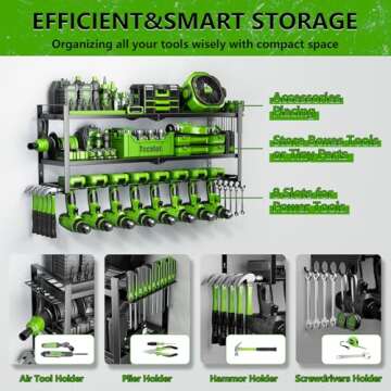 Power Tool Organizer for Garage - 3 Layer Tool Rack