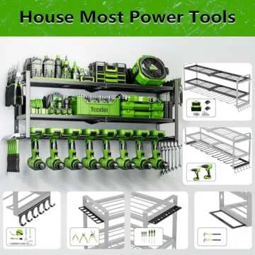 Power Tool Organizer for Garage - 3 Layer Tool Rack