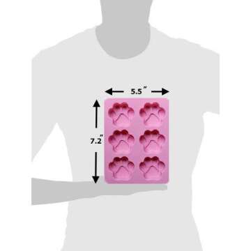 Set of Two Dog Paw Print Silicone Mold for Homemade Dog Treats Paw for Baking Chocolate Candy, Oven ...