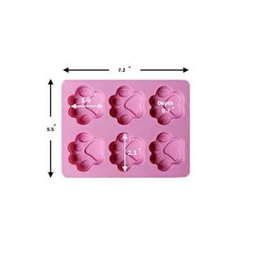 Set of Two Dog Paw Print Silicone Molds for Treats