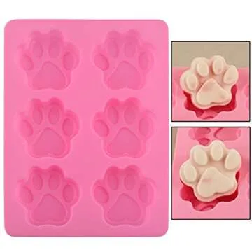 Set of Two Dog Paw Print Silicone Molds for Treats