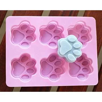 Set of Two Dog Paw Print Silicone Molds for Treats