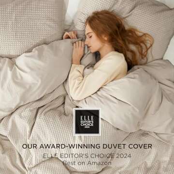 Bedsure Cotton Duvet Cover Set - 100% Cotton Waffle Weave Beige Duvet Cover California King, GentleS...
