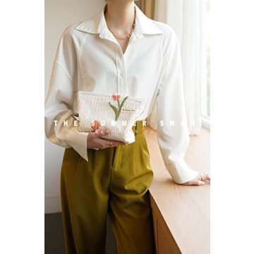 The Summer Swan | Large Aesthetic Makeup Bag | Floral Makeup Bag | Mid-day Clutch | Period Kit Bag |...