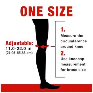 ACE Brand Adjustable Compression Knee Support with Stabilizers, Firm Support for Weak, Sore or Injured Joints, Compression Knee Brace With Adjustable Straps, Breathable, One Size Fits Most