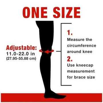 ACE Brand Adjustable Compression Knee Support with Stabilizers, Firm Support for Weak, Sore or Injured Joints, Compression Knee Brace With Adjustable Straps, Breathable, One Size Fits Most