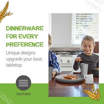 Teivio 16-Piece Wheat Straw Dinnerware Set for Family