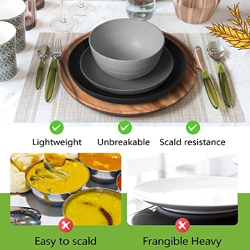 Teivio 16-Piece Wheat Straw Dinnerware Set for Family