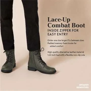 Stylish Lace-Up Combat Boots for Women – Cognac Color
