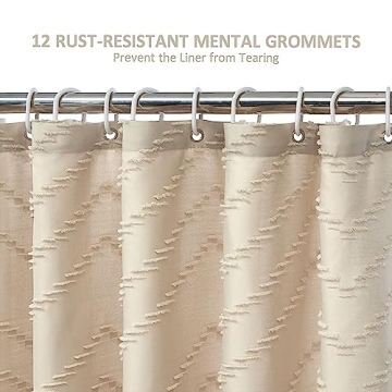 Boho Chevron Shower Curtain - Chic Waterproof Design 72x96