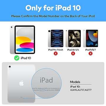 runelk Keyboard Case Compatible with iPad 10th Generation 2022 - Keyboard Case with Multi-Touch Trac...