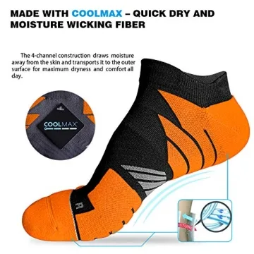 Hylaea No Show Athletic Anti-Blister Coolmax Socks