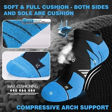 Hylaea No Show Athletic Anti-Blister Coolmax Socks