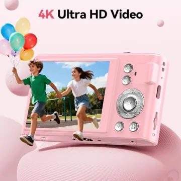 Stylish Pink 4K Camera for Kids  - Perfect Gift for Girls & Teens