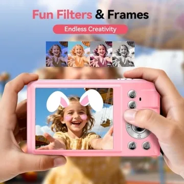 Stylish Pink 4K Digital Camera for Kids and Teens