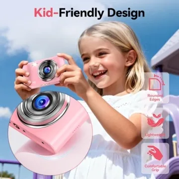 Stylish Pink 4K Digital Camera for Kids and Teens