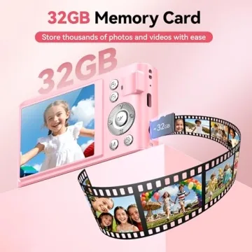 Stylish Pink 4K Digital Camera for Kids and Teens
