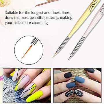 Nail Art Brushes Setl, Gel Polish Nail Art Design Pen Painting Tools with Nail Extension Gel Brush, ...