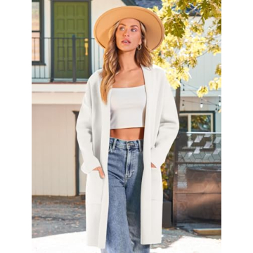 LILLUSORY Women's Oversized Long Cardigan - Trendy Fall Stylish Outerwear