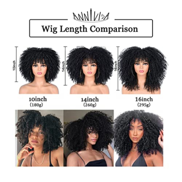 Annivia 16inch Kinky Curly Wig - Fluffy & Fun