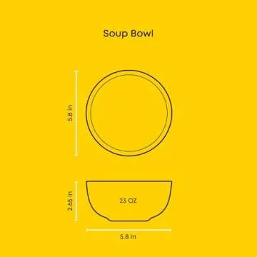 JoyJolt Mesa 23oz Stoneware Soup Bowls, Dishwasher and Microwave Safe Bowls, 5.8" Matte Black Cereal Bowls Set of 6 Bowls for Kitchen, Pasta Oatmeal Salad Ice Cream or Dessert Bowls