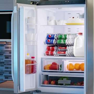 Sorbus Soda Can Organizer for Refrigerator - Stackable with Lid, Holds 12 Cans Each, BPA-Free - Fridge Organizers and Storage, Soda Can Dispenser for Refrigerator, Drink Organizer for Fridge (4 Pack)