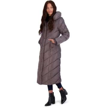 Steve Madden Women's Cozy Chevron Puffer Coat