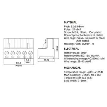Oiyagai 10 Set of 4-Pin PCB Terminal Block for All Projects