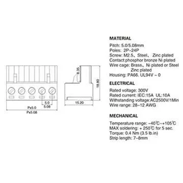 Oiyagai 10 Set of 4-Pin PCB Terminal Block for All Projects