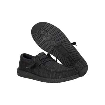 Hey Dude Men's Wally Fleece Midnight - Lightweight Comfort Loafers