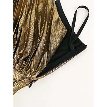 AOMEI Luxury Metallic One Shoulder Maxi Dress for Women