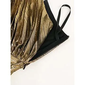 AOMEI Luxury Metallic One Shoulder Maxi Dress for Women