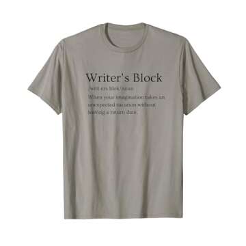Writer BLOCK Author Book Journalist Funny Cool Write T-Shirt