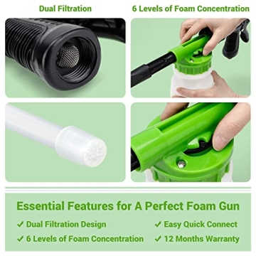 Ohuhu Foam Gun for Easy Car Washing - Adjustable Foam Spray
