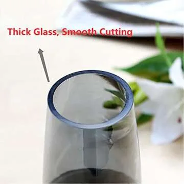 sunkey Glass Flower Vase for Centerpiece Modern Irised Crystal Clear Glass Vase for Home Office Wedding Decor(Amber)