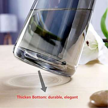 sunkey Glass Flower Vase for Centerpiece Modern Irised Crystal Clear Glass Vase for Home Office Wedding Decor(Amber)