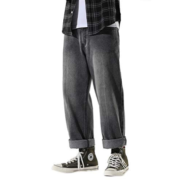 DOSLAVIDA Men's Stylish Work Jeans with Pockets - Casual Comfort