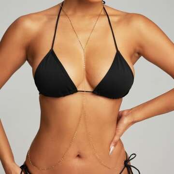 Glamorous Stainless Steel Lip Chain Body Necklace for Women - Sparkle in Style