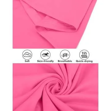 FKEEP Women's Golf Dress Tennis Dresses Workout Athletic Dress with Shorts/Short Sleeve/Pocket (Neon Pink, M)