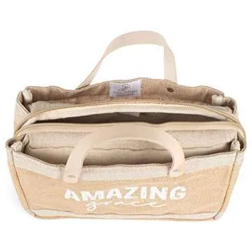 Creative Brands G1338 Faithworks - Farmers Market Jute & Canvas Tote-Style Bible Cover, 11 x 8-Inch,...