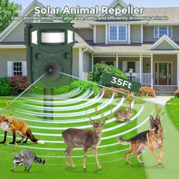 Solar Ultrasonic Animal Repellent for Garden Protection