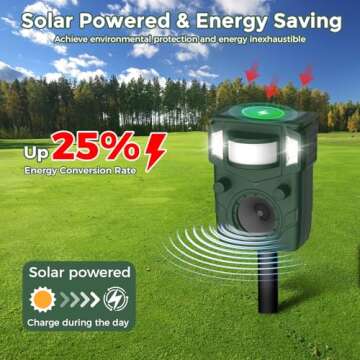 Solar Ultrasonic Animal Repellent for Garden Protection