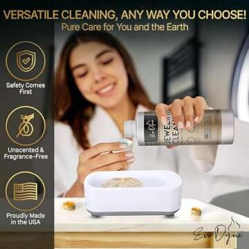 Ultrasonic Jewelry Cleaner Solution (16oz) Concentrated Jewelry Cleaner for Diamonds, Gold, Silver & More | Compatible with Jewelry Cleaner Ultrasonic Machine (s) - Made in USA