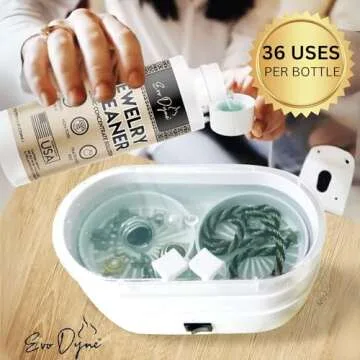 Ultrasonic Jewelry Cleaner Solution (16oz) Concentrated Jewelry Cleaner for Diamonds, Gold, Silver & More | Compatible with Jewelry Cleaner Ultrasonic Machine (s) - Made in USA