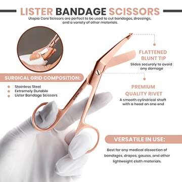 Utopia Care Medical Scissors – 5.5" EMT Shears in Rose Gold