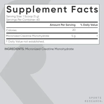 Sports Research Creatine Monohydrate for Muscle & Performance