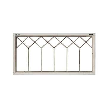 Stratton Home Decor Distressed Window Panel Wall Decor - Handcrafted Decorative Piece, Farmhouse Scrollwork, Indoor Decoration for Bedroom, Living Room, Hallway, Study - Distressed White Wood Frame