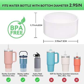 2PCS for Stanley Boot - Silicone Bottom for 40oz & Hydroflask 12-24oz
